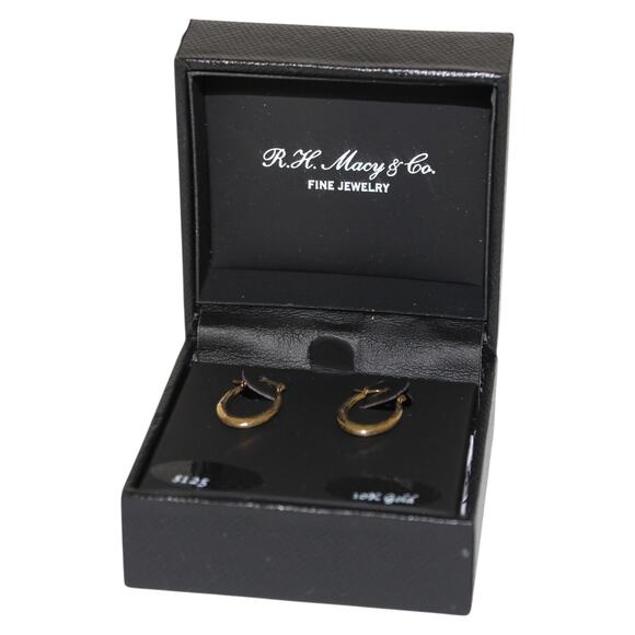R.H. Macy's & Co. 10k Solid Gold Mini Hoops NWT - Picture 1 of 9